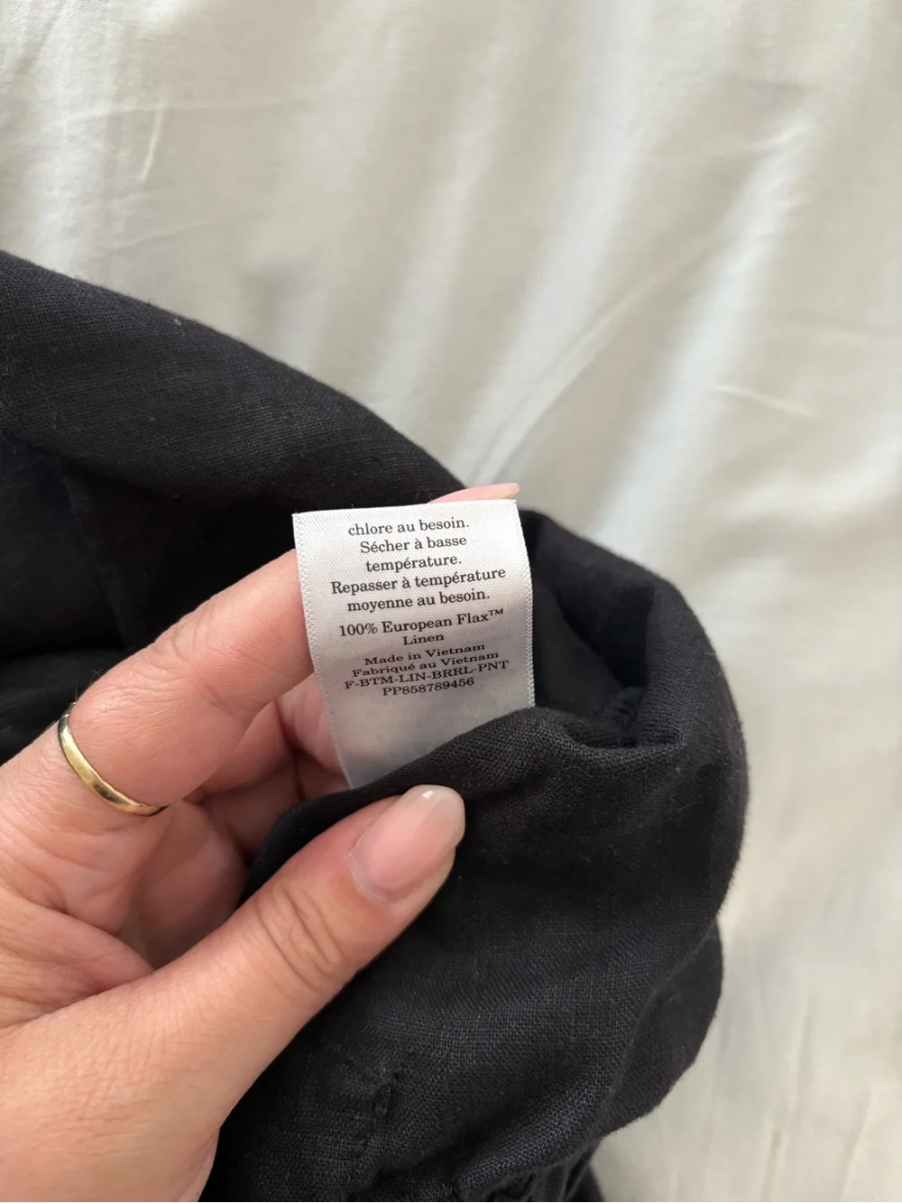 Everlane The Linen Pull-On Barrel Pant Black European Flax Size XL